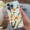 Bloesems - Wit - Mozaïek - Tak Hoesje iPhone 16 Pro Max met koord klein -sfeer3