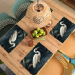 Reiger - Water - Natuur - Modern - Wit Placemat vinyl groot -zzsfeer5_Kitchenyeah-website