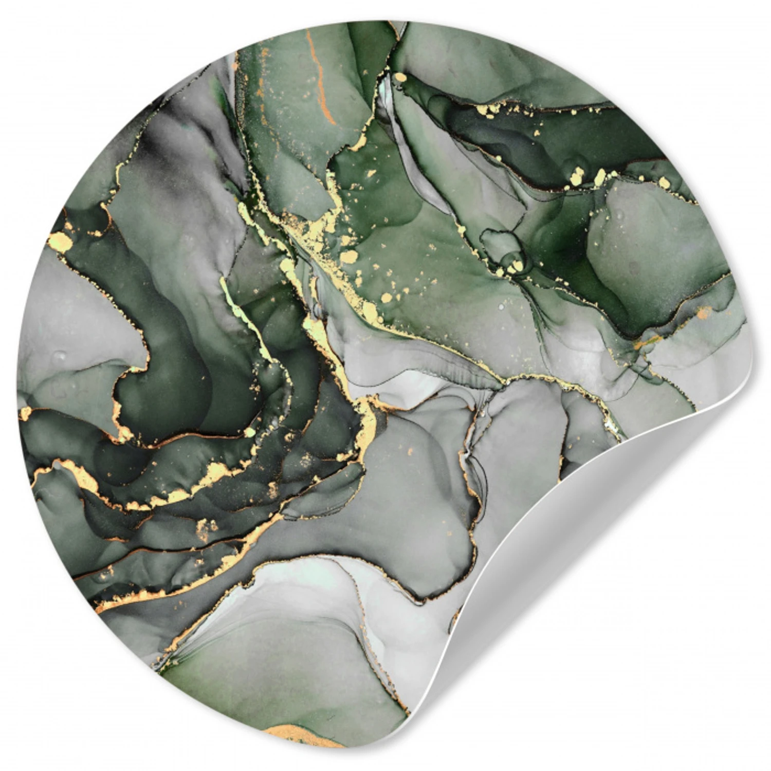 Luxe - Marmer - Groen Wandcirkel behangsticker klein -3d