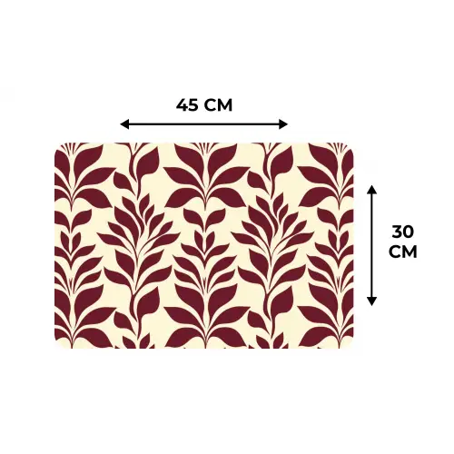 Abstract - Bladeren - Burgundy Placemat vinyl groot 368 -specs