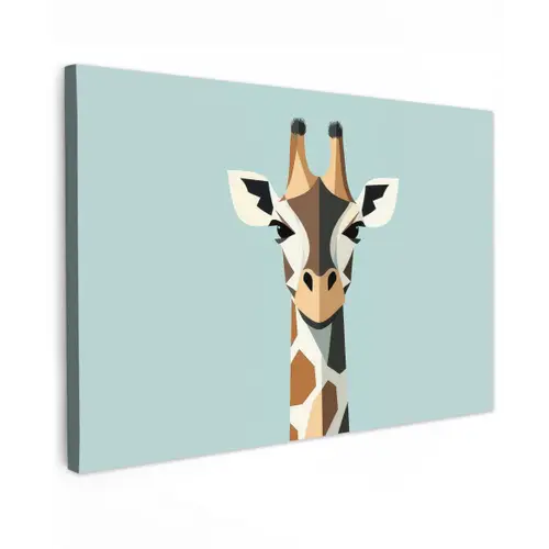 Giraffe - Illustratie - Bruin - Minimalistisch canvas 2cm klein -z3d