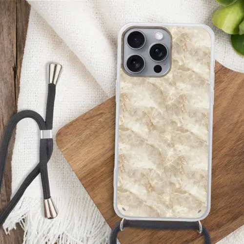 Lichtbeige - Onyx - Subtiel Hoesje iPhone 16 Pro Max met koord klein 804 -sfeer4