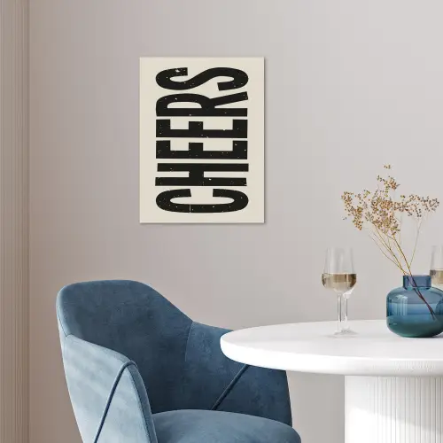 Cheers - Japandi - Zwart - Letters poster papier klein -sfeer3