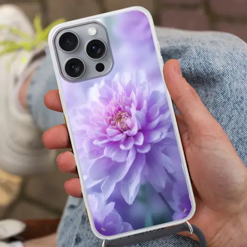 Paars - Dahlia - Dromerig Hoesje iPhone 16 Pro Max met koord klein -sfeer3