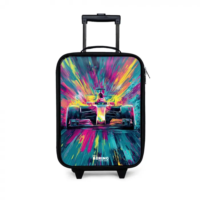 Raceauto - Explosie - Kleurrijk - Abstract Kinderkoffer - Zwart klein -3d