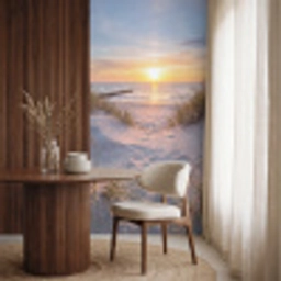 Strand - Zonsondergang - Natuur - Landschap Behang Vlies klein -sfeer1