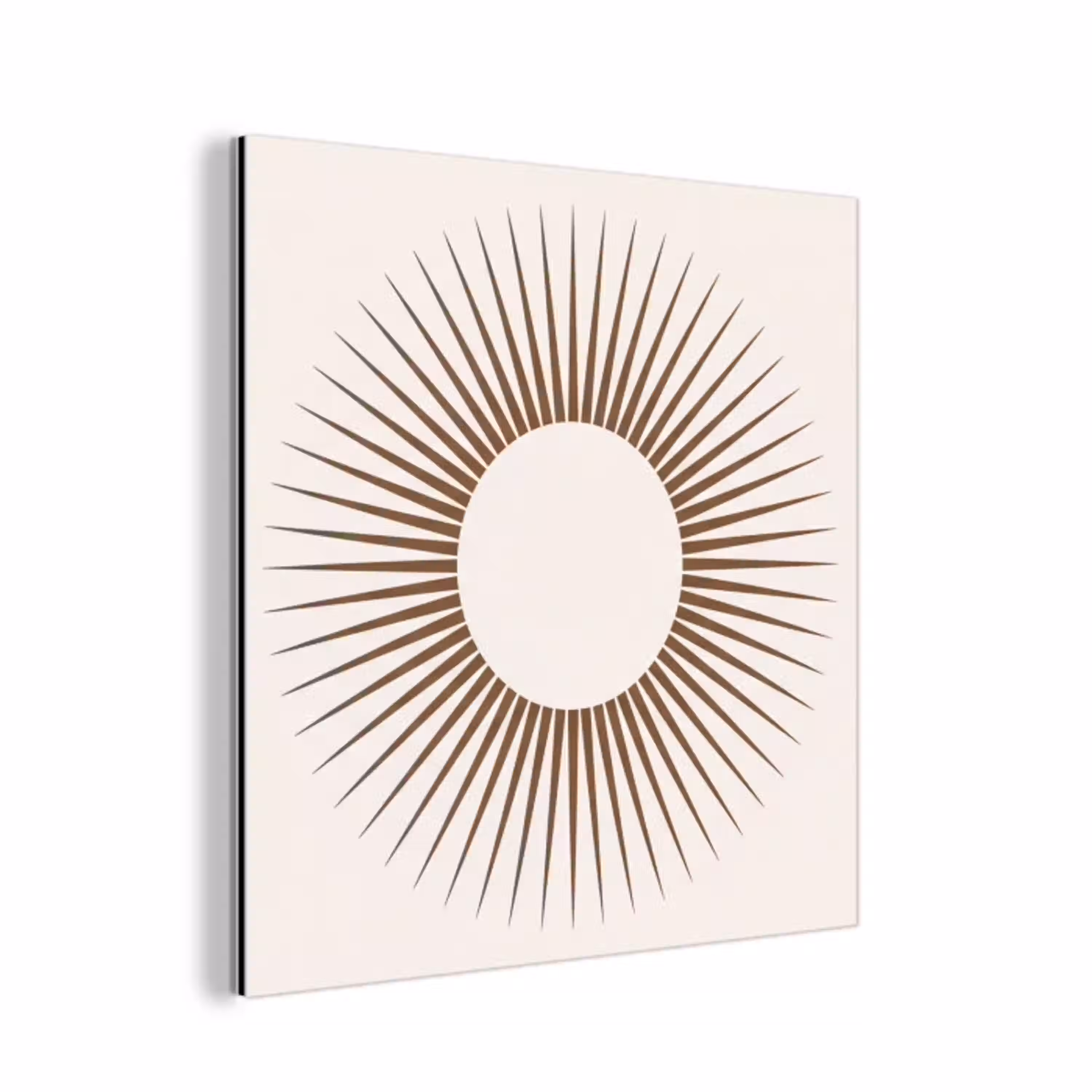 Abstract - Zon - Symbool - Modern - Beige aluminium wit klein -3d