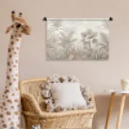 Jungle - Tropisch - Natuur -Vintage - Beige Wandkleed katoen klein -wsfeer5_kind