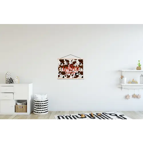 Koeienprint - Limited edition - Rood textielposter latten blank klein -kinderkamer