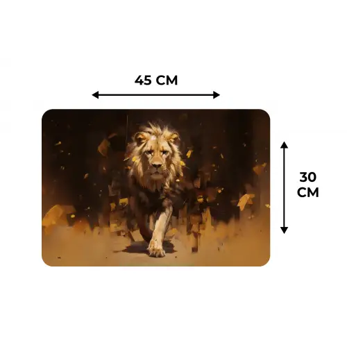 Leeuw - Geschilderd - Abstract - Goud Placemat vinyl groot -specs