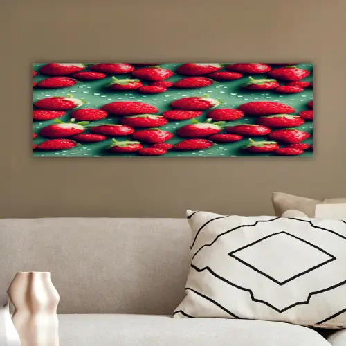 Aardbeien - Rood - Groen - Kroontjes canvas 2cm klein 828 -sfeer3