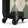 Groen met beige ruit patroon NBS - Handbagage koffer - Unisex middel -wiel