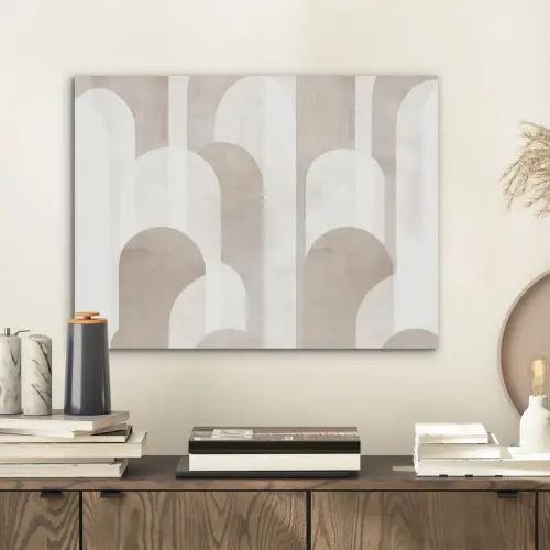 Abstracte bogen - Modern - Beige PET vilt klein -sfeer1