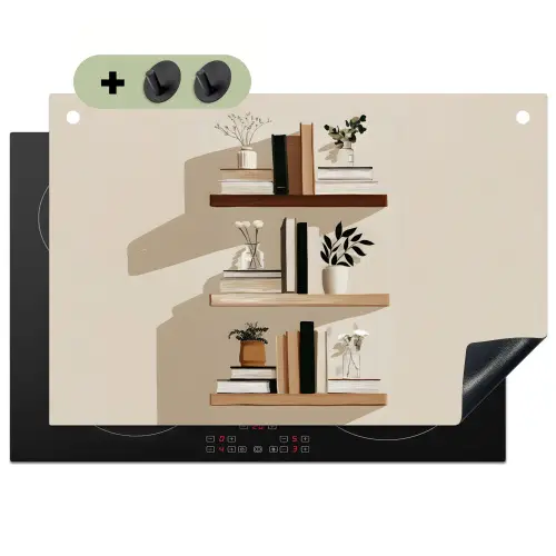 Plankjes - Boeken - Vaasjes - Planten Inductie beschemer met haakjes klein -3d