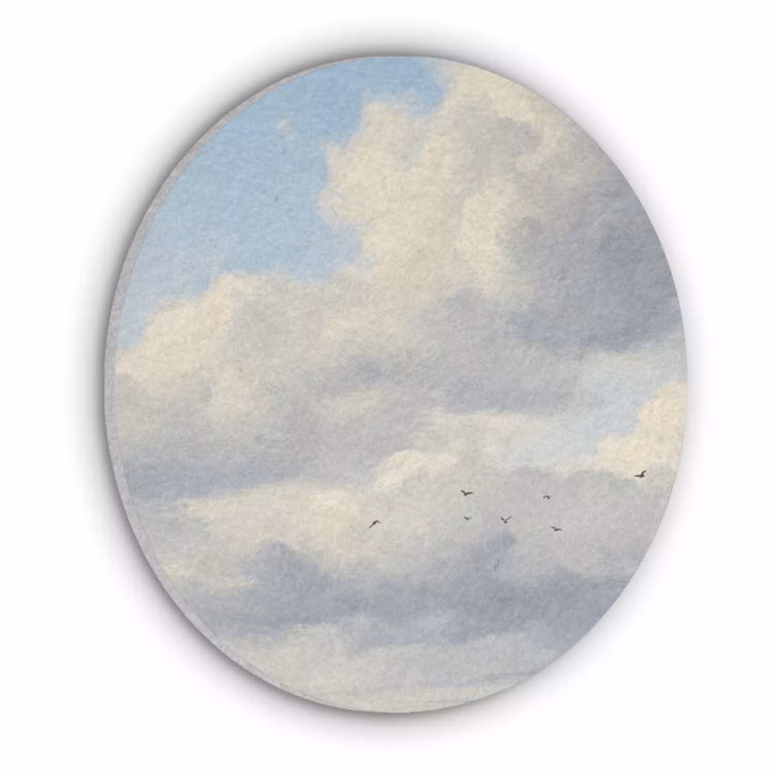 Lucht - Wolken - Natuur - Klassiek - Blauw Akoestische PET Vilt - Rond klein -3d