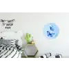 Vlinders - Sierlijk - Blauw Wandcirkel aluminium klein -kinderkamer
