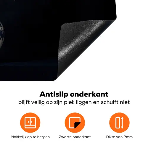 Wit - Bloemen - Tulpen - Vaas Inductie beschermer vinyl 3mm klein -zzzzzzz-td-onderkant