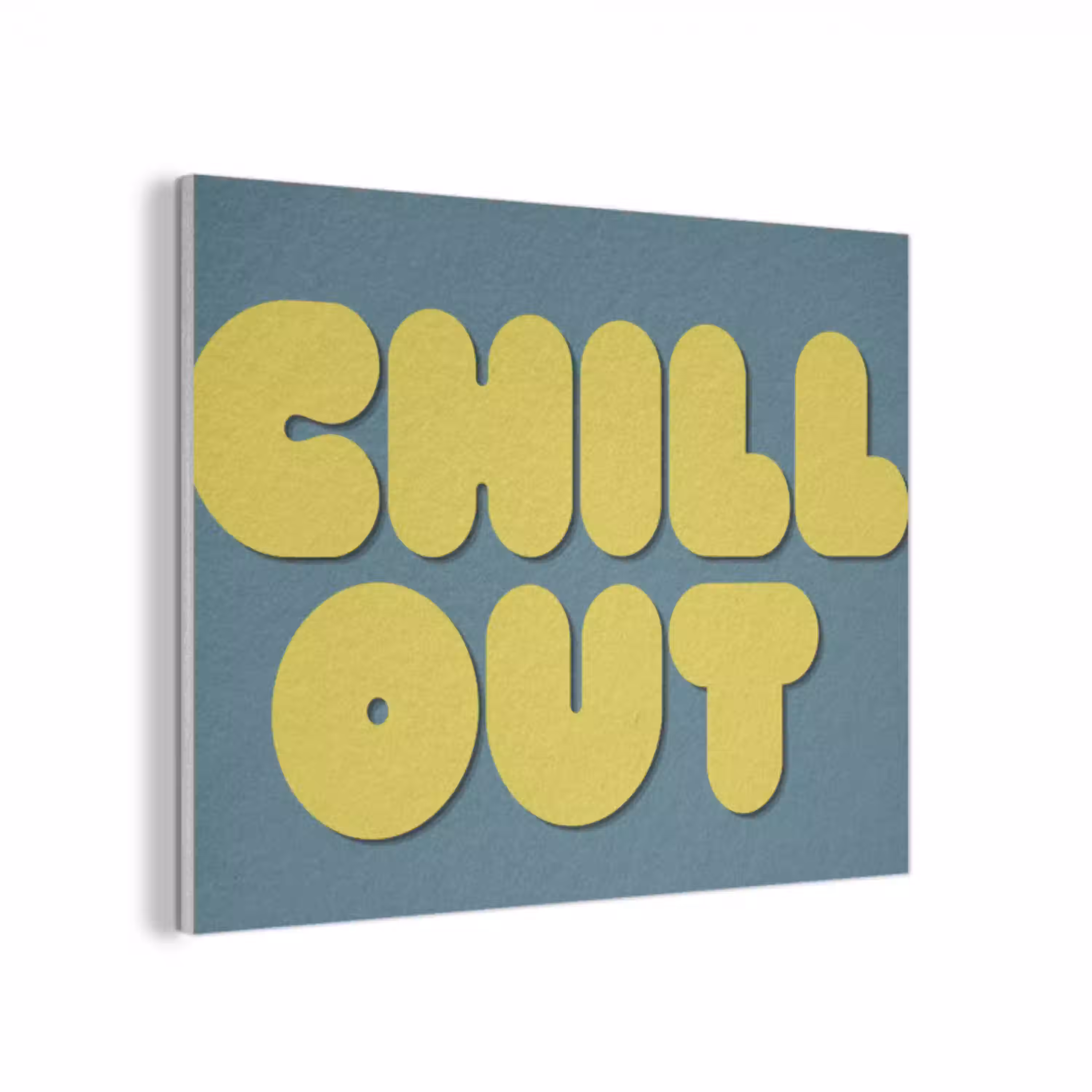 Chill out - Geel - Blauw PET vilt klein -3d
