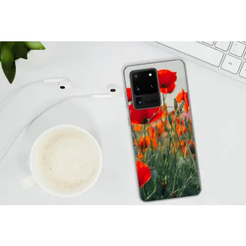 Klaproos - Bloemen - Wilde bloemen Telefoonhoesje Samsung Galaxy S20 Ultra klein -oordopS20Ultra