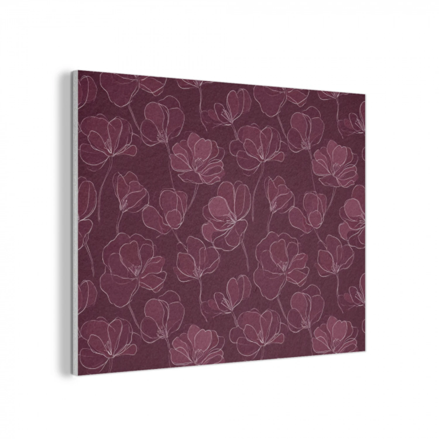 Bloemen - Patroon - Bordeauxrood PET vilt klein 837 -3d
