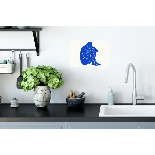 Lichaam - Abstract - Blauw Muursticker klein -keuken