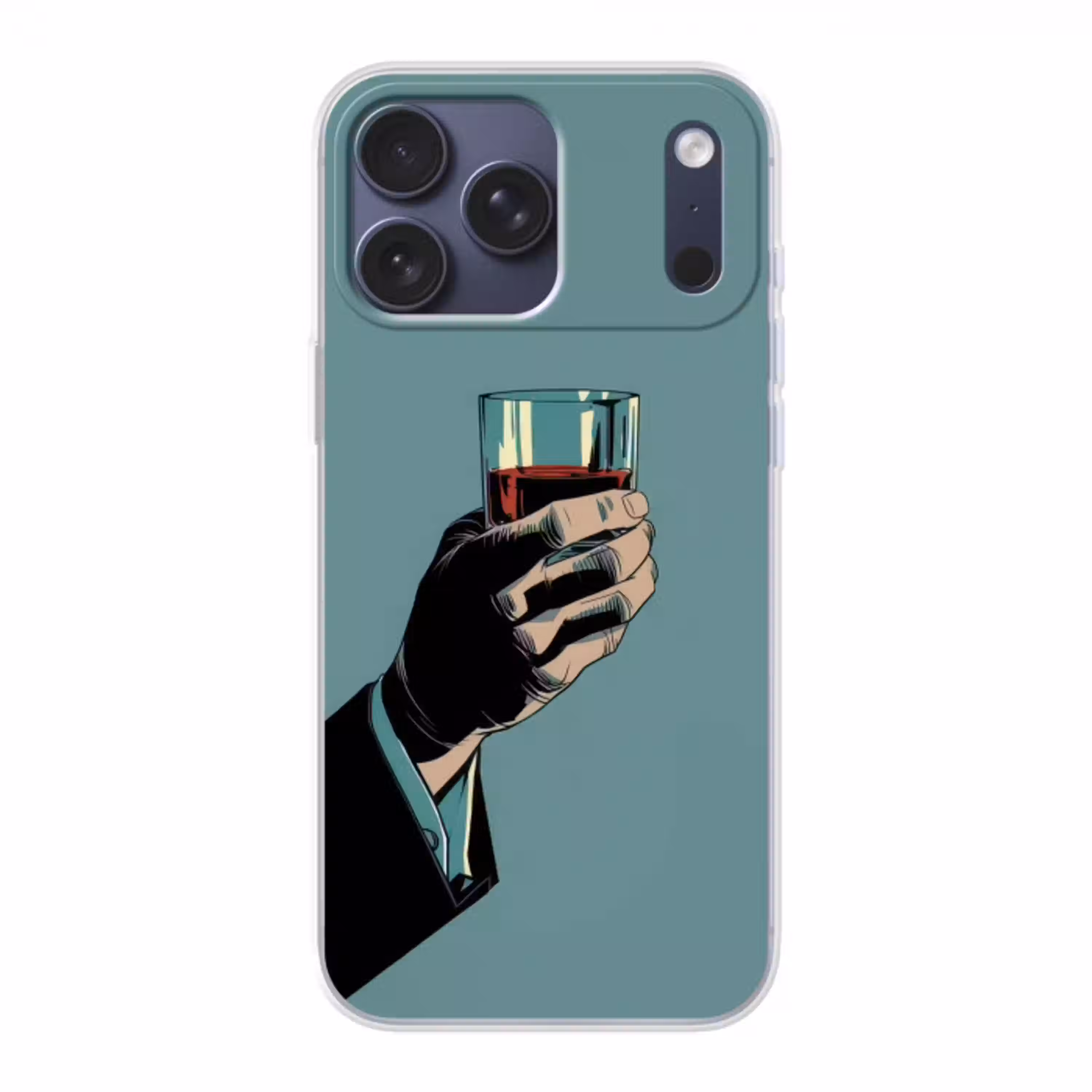 Arm - Glas - Pak - Blauw Telefoonhoesje iPhone 17 Pro Max klein -3d