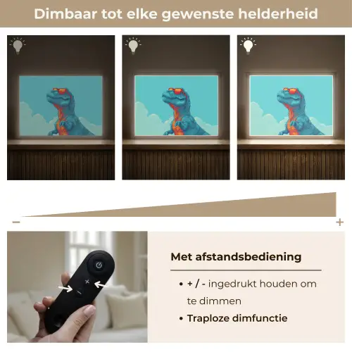 T-Rex - Blauw - Wolken - Zonnebril Light Box met batterij (Wandlamp kind) middel -USP_dimbaarNL