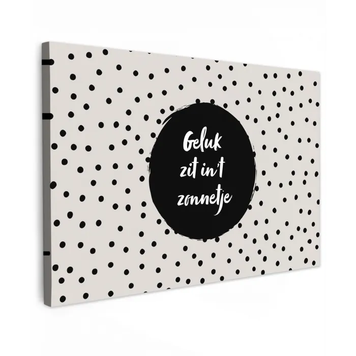 Geluk zit in 't zonnetje - Quotes - Tekst - Zomer Tuinposter op houten frame 2 cm dik klein -3d