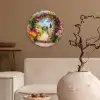 Doorkijk - Bloemen - Kleurrijk - Natuur Wandcirkel kunststof plaat 5mm dik klein -sfeer1