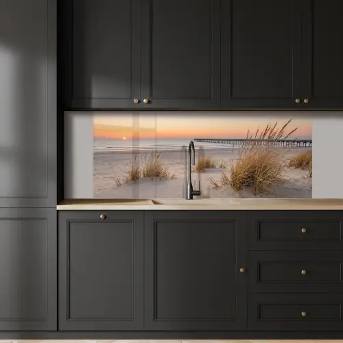 Pier - Zonsondergang - Strand keuken achterwand 2 middel -sfeer1