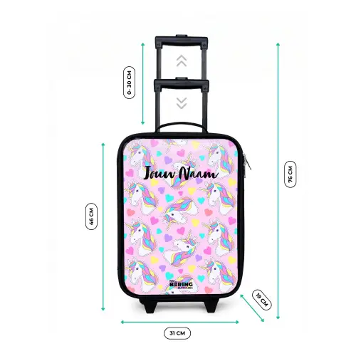 Eenhoorn euforie Kinderkoffer - Zwart klein -productfoto_formaten