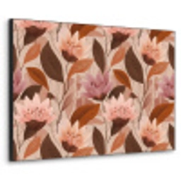 Bloemen - Bladeren - Bruin Textielframe zwart klein 947 -3d