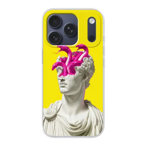 Buste - Slangen - Geel Telefoonhoesje iPhone 17 Pro klein -3d