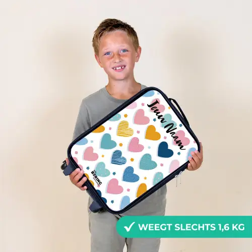 Hartjes - Pastel - Patroon Kinderkoffer - Zwart klein -sfeer4_NL