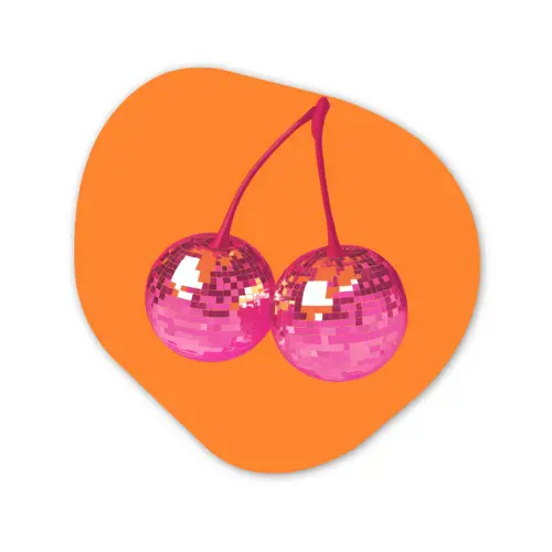 Discoballen - Kers - Spiegels - Roze Wandcirkel Organisch Forex 3mm klein -3d