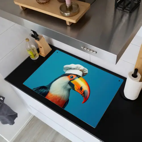 Toekan - Papegaai - Vogel - Koksmuts Inductie beschemer met haakjes klein -sfeer1