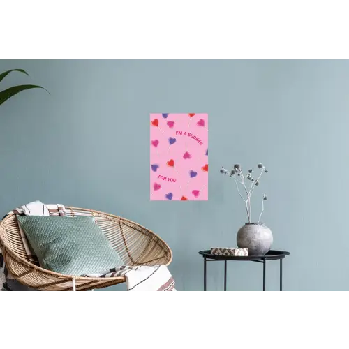 Lolly - Valentijn - Illustratie - Snoep Muursticker klein -plant