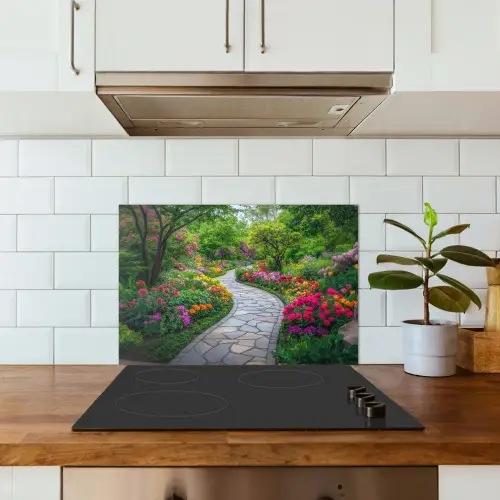 Park - Bloemen - Tuin keuken achterwand spatscherm klein -sfeer2