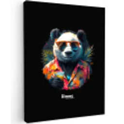 Panda als tropische straatkunst canvas 2cm klein -z3d