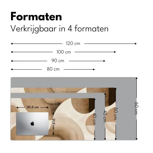 Retro - Geometrische lagen - Aardetinten Muismat XXL klein -sfeer5