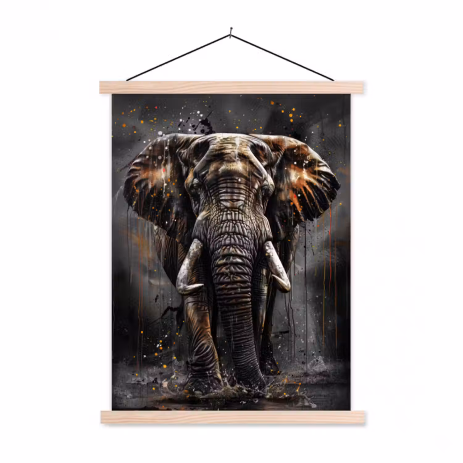 Stoffbild - Elefant - Aquarell - Wildtiere - Luxus