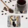 Abstract - Hert - Gewei - Goud onderzetter kurk middel -sfeer2