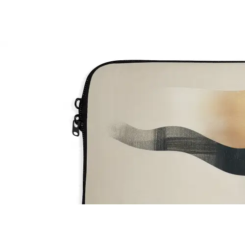 Vrouw - Golven - Zwart laptophoes neopreen klein -detail