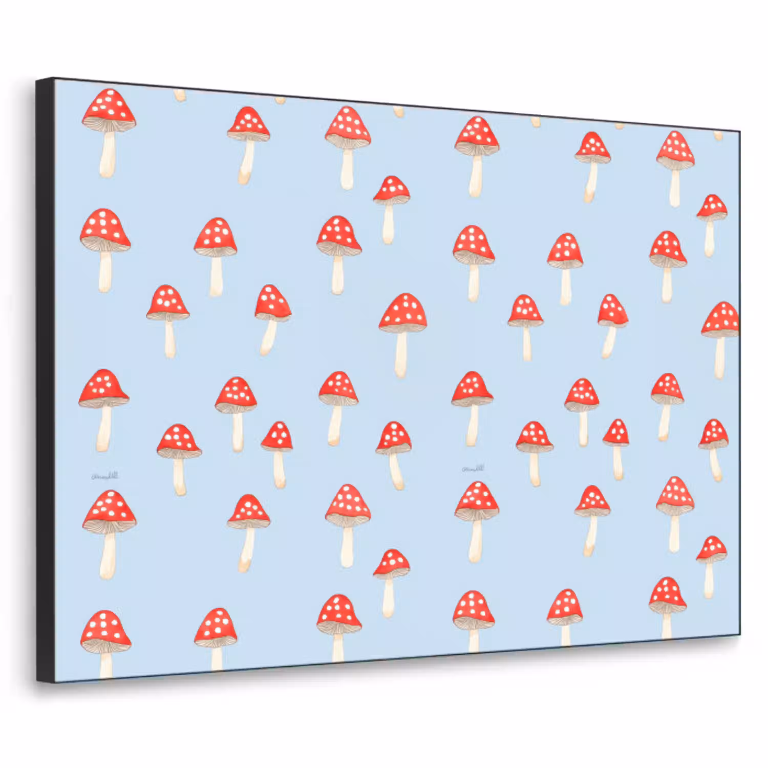 Paddenstoel -Sprookje - Blauw Textielframe zwart klein 947 -3d