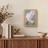 Bloemen - Lichtblauw - Wazig - Trosje Light Box met kabel (Tafellamp) klein -sfeer2