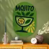 Mojito - Cocktail - Citroen - Groen Wandcirkel Ovaal Glas middel -sfeer2