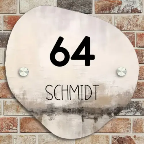 Geschilderd - Modern Naambord Organisch middel -sfeer10