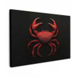 Krab - Rood - Vissen - Schaaldieren Tuinposter op houten frame 2 cm dik klein -3d