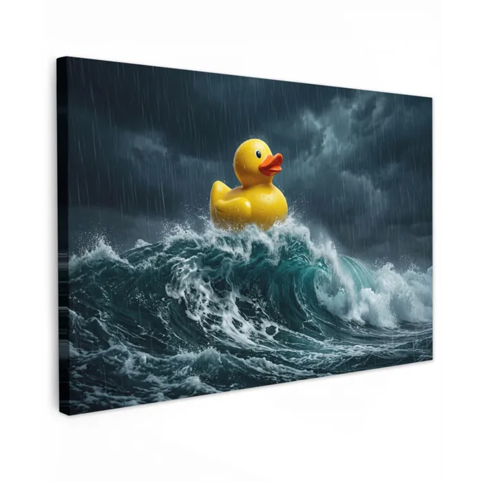Storm - Badeend - Golven canvas 2cm klein -z3d