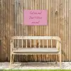 Eat me out don't stress me out - Roze - Handgeschreven Tuinposter op houten frame 2 cm dik klein -sfeer4